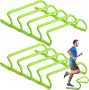 Wettarn 10 Pcs Speed Agility Training Hurdles Detachable 6 Inch, Green