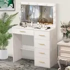 Bedroom Vanity Dressing Table Desk w/ 11 LED Bulbs Hollywood Make Up Mirror Set