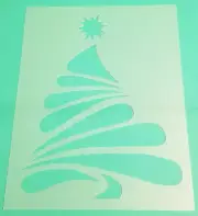 CHRISTMAS TREE Stencil Paint Strokes Paintbrush 8.5" x 11" Plastic Sheet BK88