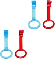RORPOIR 2sets Crib Pull Ring Walking Assistant Stand Rings for Nursery Safe Hanging Toy 2pcs*2