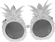 [Healeved] Funny Pineapple Glasses Tropical Pineapple Sunglasses Fruit Shaped Party Supplies Pineapple Pattern Sunglasses Pineapple Party Sunglasses Funny Eyeglasses Fun Glasses Silver