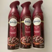 LOT OF 3, 3x FEBREZE CRANBERRY TART LTD EDITION AIR REFRESHER SPRAY NEW