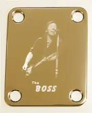 GUITAR NECK PLATE - Engraved PhotoEtched - BRUCE SPRINGSTEEN Fits Fender - GOLD