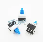50pcs 8X8mm Cap Self-locking Type Square Blue Button Switch Control