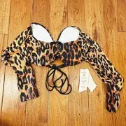 We are HAH (Hot as Hell) leopard/cheetah print half time top Medium