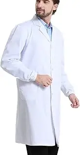 [QICEDER] Chemistry Lab Coats Boys Men Women White Shirts Long Shirt Unisex Medical Coat for School Students, White, Medium