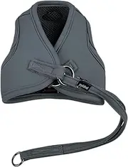 [Puppia] Eco Dog Harness Q Eco-Friendly No Pull Comfort Harness for Small and Medium Dogs, Grey, Small