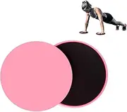 Fenglin-joy Fitness Gliding Discs, Pack of 2 Exercise Sliders, Core Trainers, Sliders, Sliding Discs, Sport, Double-Sided for Fitness and Training People (Pink)