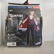 Vampire Costume 4-6 Halloween Cosplay shirt cape Pants Size Small (4-6) NEW
