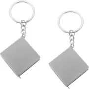 Mini Tape Measure Keychain Measurement Measuring Rotary Tool White Out