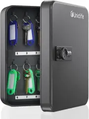 Uniclife 20 Position Key Cabinet with Combination Lock Resettable Black Digital