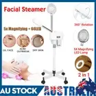 Floor Stand Facial Steamer & 5X Magnifying LED Lamp Hot Ozone Machine SPA