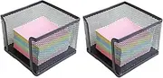 Tofficu 2pcs Metal Grid Memo Holder Self-Stick Note Dispenser Desktop Note Storage Rack Easy/Office