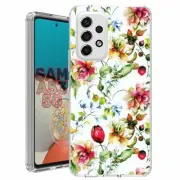 For Samsung Galaxy A23 5g A52 A53 TPU Case+Glass(Watercolor Flowers)