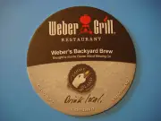 Beer COASTER ~ GOOSE ISLAND Brewing, Chicago, IL ~ Weber's Backyard BBQ Brew