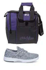 Womens KR Maui Grey Bowling Shoes Sizes 6 - 11 Plus Purple KR Bowling Bag