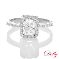 在飛比找ETMall東森購物網優惠-Dolly 18K金 求婚戒1克拉枕型車工鑽石戒指(002)
