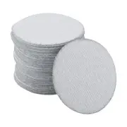 Sandpaper Round Flocking 2.95"x2.95" P400 50 Pcs Gray Hook & Loop Sanding Sheets