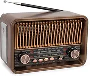 Byttlerom Portable Radio FM AM SW Multi-Band Vintage Radios Wireless Bluetooth Speaker Supportt USB/TF MP3 Playback