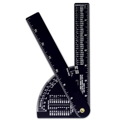 Pipe Caliper/Diameter Caliper and Ruler - Fractional – Black Anodized Aluminum