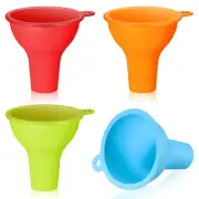 Silicone Funnels 4 Pieces Wide Mouth Funnel Flexible Condiment Funnel Sauce F...