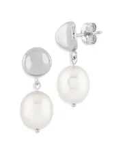 Bloomingdale's Fine Collection Cultured Freshwater Pearl Drop Earrings in Sterling Silver