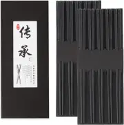 10 Pairs Fiberglass Chopsticks, Reusable Alloy Chop Sticks Non-Slip Chopsticks i