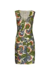 NWT Alice + Olivia Alaina Embellished Sequin Floral Pattern Dress Green 2 $798