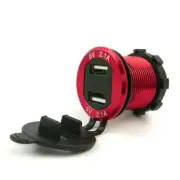 1x Waterproof Dual USB 5V 4.2A Phone Charger Car Boat Voltmeter Red LED Display