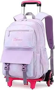 [Yumenam] Children's School Bag Trolley Primary School Bag Backpack Trolley for Girls Boys, Rucksack Backpacks Kids Laptop Backpack Cabin Wheeled Travel Business Wheeled Rolling Trolley Hand Case 25L