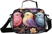 Bird Branch Cartoon Insulated Lunch Box for Women Men - Ideal for Work, Picnics - Includes Adjustable Shoulder Strap