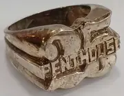 UNPRODUCED PROTOTYPE 1994 PENTHOUSE 25TH ANNIVER SILVER RING size 9 STABUR CORP.