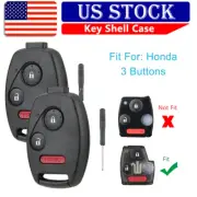 2 Replacement For 2005 2006 Honda CR-V - Keyless Remote Key Fob Shell Case