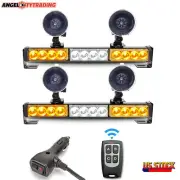 LED Emergency Warning 2-IN-1 Strobe Light Bar Dash Traffic Advisor Amber White