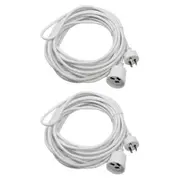 2PK Sansai 5M Power Extension Cord/Lead 10A/240V/2400W Max Home/Office AU 3-Pin