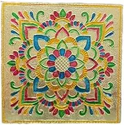 Garden Of Arts Worship House Wood/Meena Chauki/Patla/Pooja bajot/moti bajot/chorang/Gift Article/puja Item (15 x 15cm) 6 INCHES