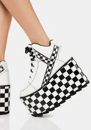[Y.R.U.] Qozmo Checker Platform Sneakers