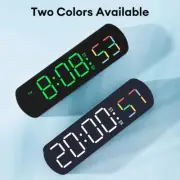 Digital LED Alarm Clock Snooze Display Temperature Time Desk USB Large Mirror