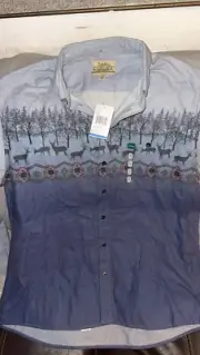 Cabela's Deerskin Soft Chamois Shirt 100% Cotton Deer Elk Print Men’s XLT NWT