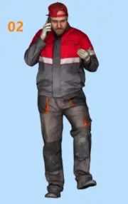 Resin 1/64 Diorama Worker Series Scene Props Miniature Figure Calling Worker 02