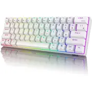 Royal Kludge RK61 TriMode RGB Hot Swappable Mechanical Keyboard Blue Switch (White)