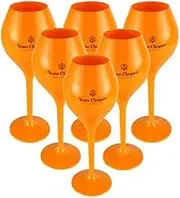 Veuve Clicquot VCP Trendy Rich Coupe Yellow Acrylic Champagne Poolside Glass Glasses Flutes 260ml Set (6 pcs)