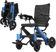 Lightweight Wheelchair with Electric Motor - Folding Electric Wheelchair with Dual Motor Safe Travel in Aviation for Seniors