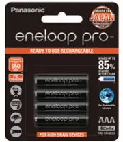 Panasonic Eneloop Pro AAA 950mAh - 4 Pack Battery Pre-Charged
