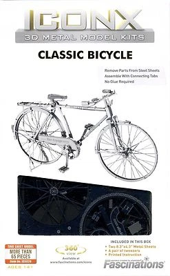 Fascinations ICONX Classic Bon Voyage Bicycle 3D Metal Earth Laser Cut Model Kit