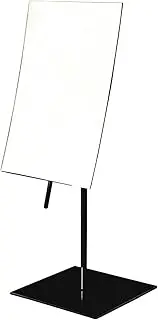 JERDON Rectangular Tabletop Makeup Mirror - Makeup Mirror with 3X Magnification with Black Finish - 5-inch by 8-inch Vanity Mirror - Model JP358BK
