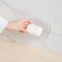 在飛比找momo購物網優惠-【UdiLife】hold掛 可瀝水肥皂架(透明收納 免鑽孔
