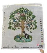 Valerie Green Needlework Tapestry Canvas Tree Of Life 16x16 No 14 England Bn140
