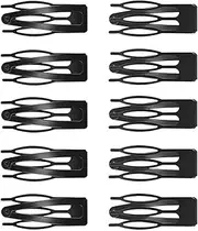 10pcs Double-Grip Hair Side Clips Metal Snap Barrettes Hair Styling Tools Women Black