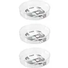3x Boxsweden 30cm Crystal Round Turntable Kitchen Storage Container Organiser
